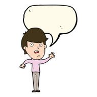 cartoon unhappy boy with speech bubble N41