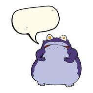 cartoon fat frog with speech bubble N8