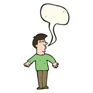 cartoon surprised man with speech bubble N87