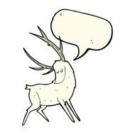 cartoon white stag with speech bubble N4