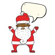 cartoon ugly santa claus with speech bubble N8