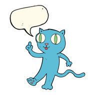 cartoon cat with idea speech bubble N4