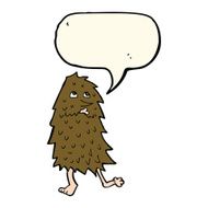 cartoon monster with speech bubble N32