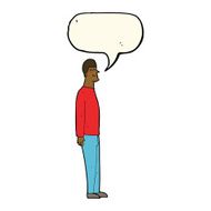 cartoon tall man with speech bubble N8