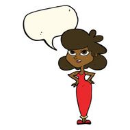 cartoon girl with hands on hips speech bubble N14