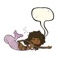 cartoon mermaid with tattoos speech bubble N8