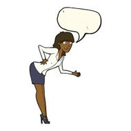 cartoon businesswoman explaining with speech bubble N8