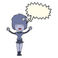 cartoon vampire girl with speech bubble N160