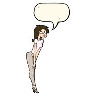 cartoon attractive girl with speech bubble N13