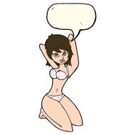 cartoon sexy woman posing with speech bubble N7