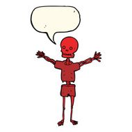 cartoon skeleton in clothes with speech bubble N8