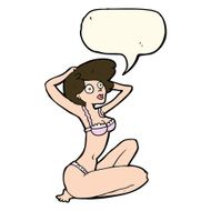 cartoon underwear model with speech bubble N7