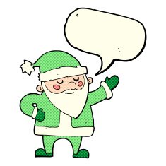 cartoon santa claus with speech bubble N83