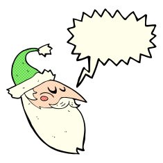 cartoon santa face with speech bubble N5