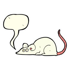 cartoon mouse with speech bubble N5