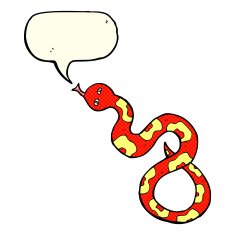 cartoon snake with speech bubble N26