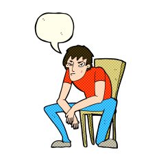 cartoon dejected man with speech bubble N3