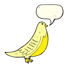 cartoon bird with speech bubble N123