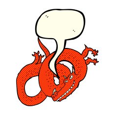 cartoon dragon with speech bubble N3