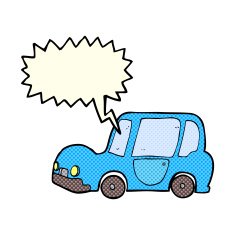 cartoon car with speech bubble N17