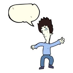 cartoon vampire man with speech bubble N48