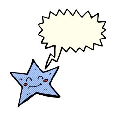 cartoon star character with speech bubble N5