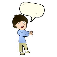 cartoon happy man showing with speech bubble N5