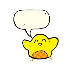 cartoon bird with speech bubble N125