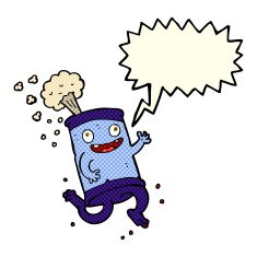 cartoon crazy soda can with speech bubble N5