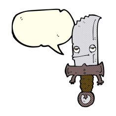 knife cartoon character with speech bubble N3