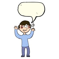 cartoon man with popping out eyes speech bubble N12