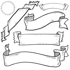 Blank banners ribbons and labels