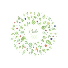 Vector frame with leaves fruits and vegetables