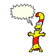 cartoon candy cane with speech bubble N5