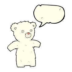 cartoon polar bear with speech bubble N37