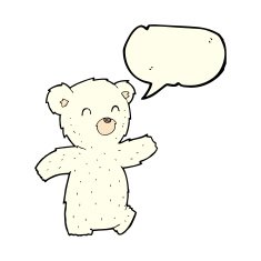 cartoon polar bear with speech bubble N38