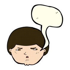 cartoon annoyed man with speech bubble N33