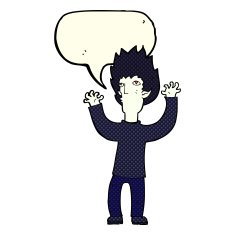 cartoon vampire with speech bubble N51