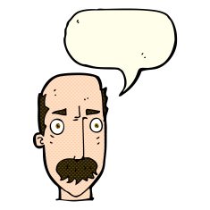 cartoon annoyed old man with speech bubble N28