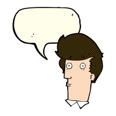 cartoon surprised expression with speech bubble N5