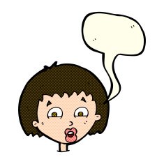 cartoon shocked expression with speech bubble N9