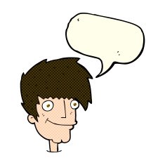 cartoon smiling man with speech bubble N13