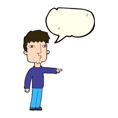 cartoon pointing man with speech bubble N36
