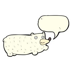 funny cartoon bear with speech bubble N14