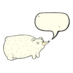 funny cartoon bear with speech bubble N15