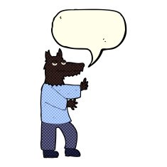cartoon werewolf with speech bubble N10