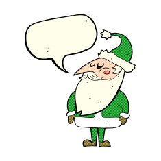 cartoon santa claus with speech bubble N84