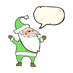 cartoon santa claus with speech bubble N85