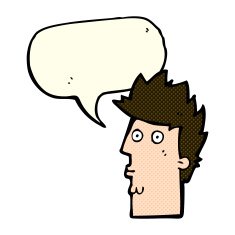 cartoon surprised face with speech bubble N6