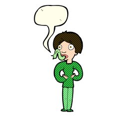 cartoon woman sticking out tongue with speech bubble N4